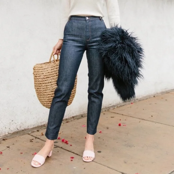 Vanessa Seward Victoire Dark Wash Jeans, Size 38/6 - Picture 3 of 17